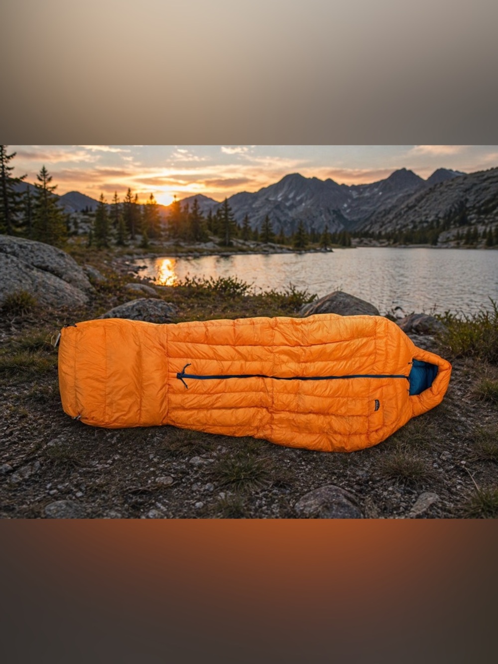 Patagonia Fitz Roy 30°F Sleeping Bag 800 Fill Down Regular Mango Ultralight NWT - Picture 2 of 15